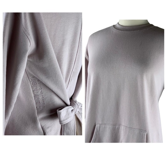 Calvin Klein Performance Dusty Rose Sweatshirt with Tie Backs Size - Picture 1 of 8